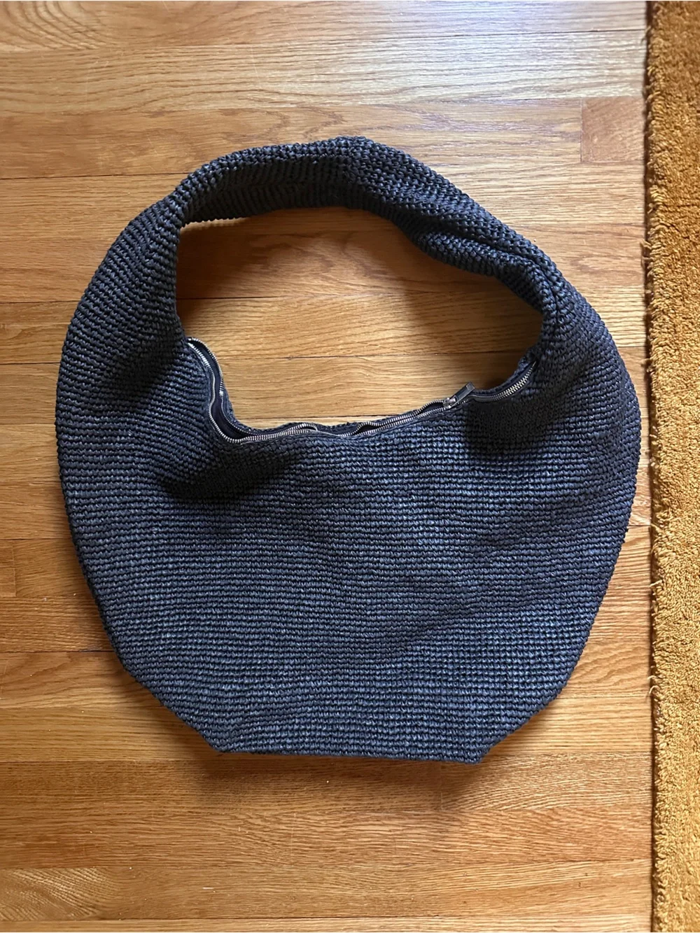 COS oversized raffia hobo bag